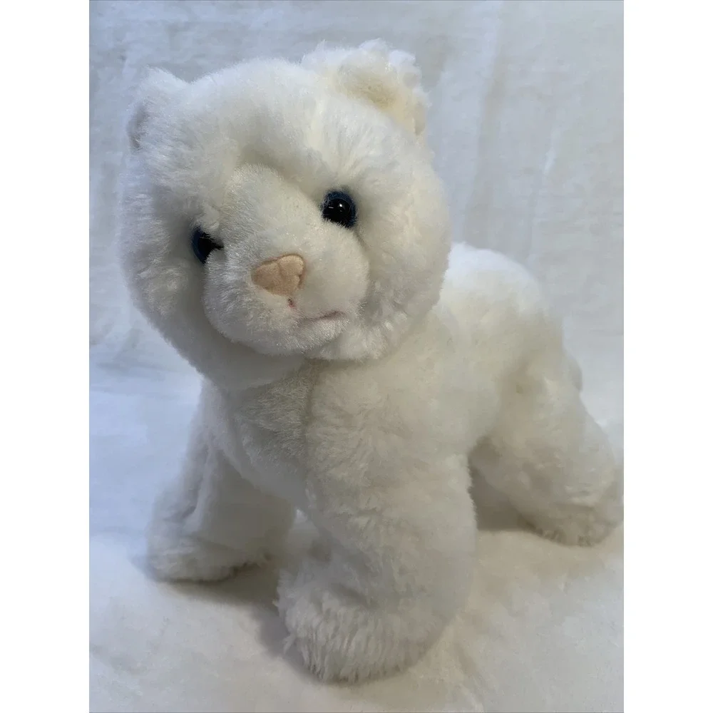 2000 Toys R Us Animal Alley White Kitty‎ CAT Plush Stuffed Kitten Blue Eyes EUC